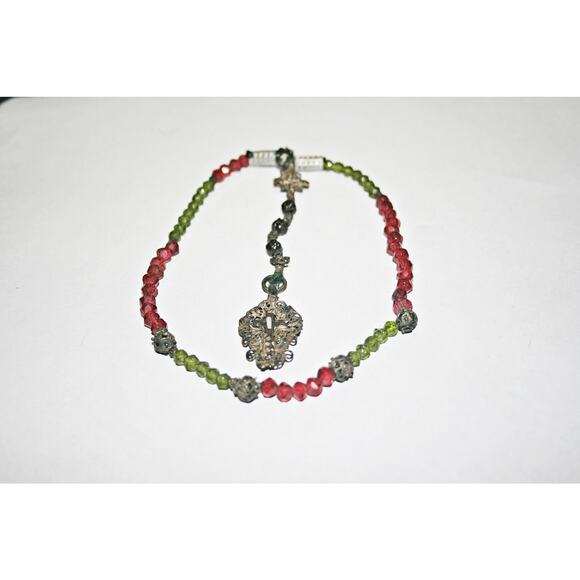 Antique 18th Century Bavarian Cannetille Rosary with Hand Faceted Glass Beads